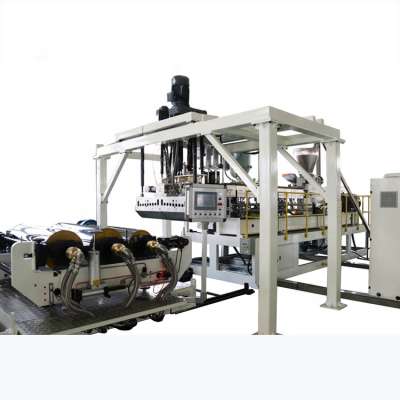 Twin screw plastic sheet extruding making machine pet sheet extrusion machine